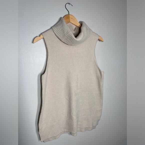 James Perse Los Angeles Wool Blend Cowl Turtleneck Vest Sweater - Picture 5 of 7